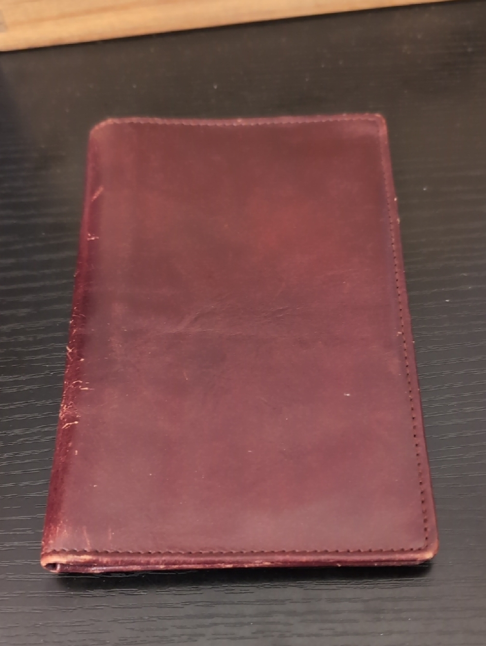 Tannery West Leather Passport Wallet in Burgundy